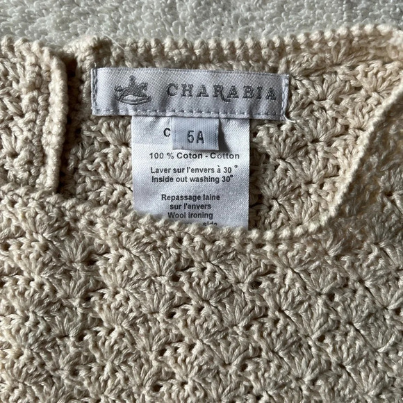 Charabia brand beautiful crocheted sweater, tunic-length - Picture 2 of 5